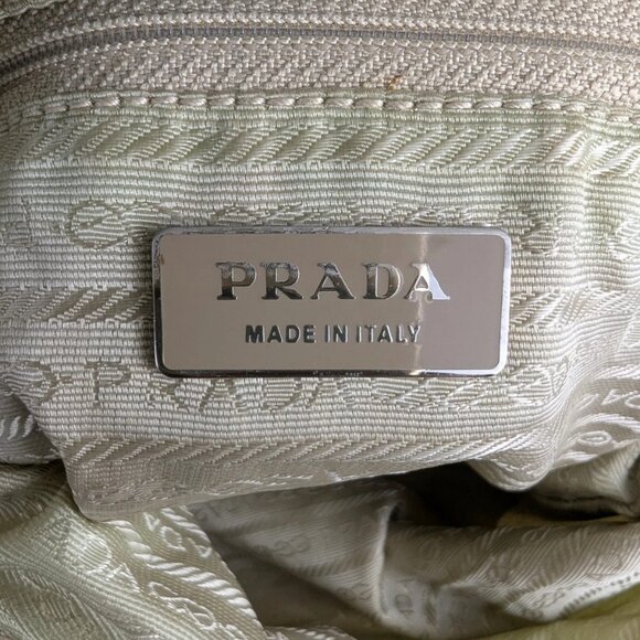 Authentic PRADA Tessuto Nylon Shoulder Bag Light Beige Cream Made in Italy - Picture 5 of 15